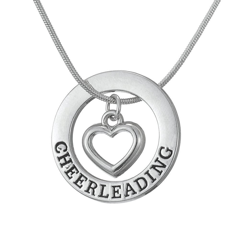 TEAMER Love Cheerleading Pendant Cheer Cheerleader Necklace Sprots Jewelry for Women Female