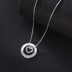 TEAMER Love Cheerleading Pendant Cheer Cheerleader Necklace Sprots Jewelry for Women Female