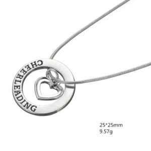 TEAMER Love Cheerleading Pendant Cheer Cheerleader Necklace Sprots Jewelry for Women Female