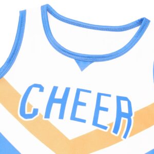 Davsolly Ice Blue Cheerleader Costume for Girls Cheerleading Outfit for kids Cheer Up Halloween Cosplay Birthday Gifts