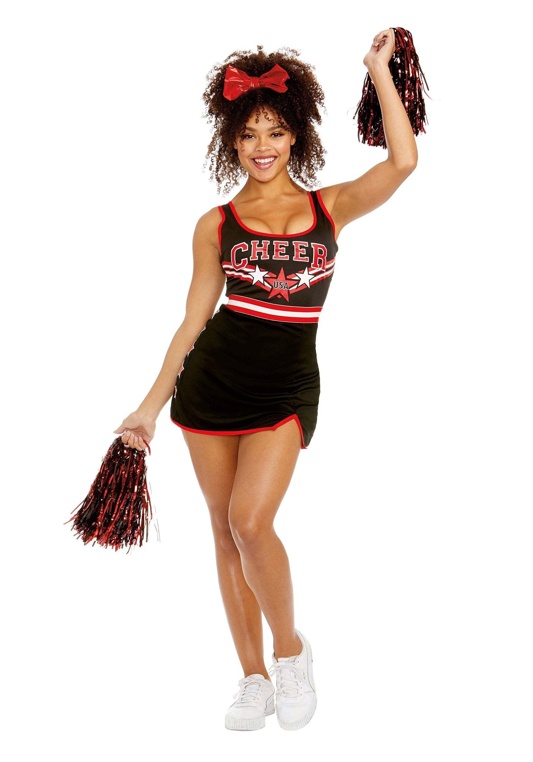 Dreamgirl Adult Cheerleader Costume, Womens Cheer Team USA Halloween Costume - Medium