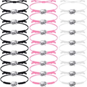 Rtteri 24 Pieces Cheer Gifts for Cheerleaders Adjustable Cheers Charm Bracelets Cheerleader Gifts for Girls Cheer Team Cheer Gifts Bulk