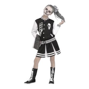 fun world scare squad girls cheerleader halloween costume (classic version, large (10-12))