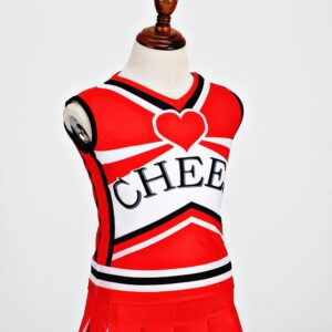 HAPNBCELE Cheerleader Outfit for Girls Cheer Uniform Cheerleading Pom Poms (Heart, 140)