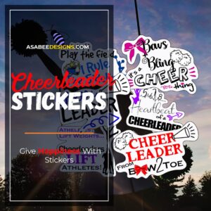 Cheer Stickers - Perfect Cheer Gifts for Cheerleaders - Waterproof, Durable 100% Vinyl - Anywhere You Need Cheer Stickers for Water Bottles, Laptop, Car Decal, Party Giveaways