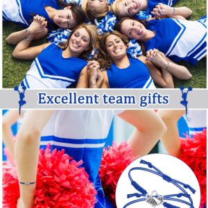 Inbagi 48 Pcs Cheerleader Gifts Cheer Bracelet Girls Cheerleading Charm Bracelet Adjustable Cheerleader Gifts for Cheer Team Cheerleading Jewelry Accessories Bulk (Blue)