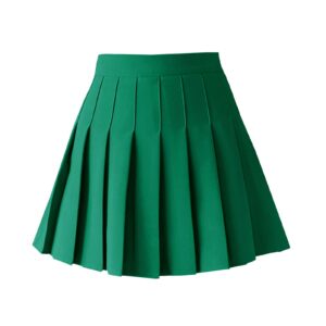 tonchengsd women's high waist pleated mini skirt skater tennis skirt (dark green, m)