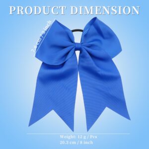 METYOND 8" Inch Cheer Bows, Large cheer bows Hand-made Grosgrain Ribbon Hair Accessories for Teen Girls Softball Cheerleader Sports - 4 Pieces Blue