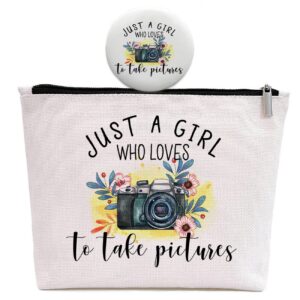 gevguxluo photographers gifts, birthday gift for best friend sister, photography camera accessories, photo lovers makeup bag zipper purse, photography gifts who loves to take pictures makeup bag