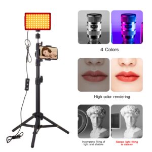 3pack LED 9Color Filter Studio Streaming Lights Photography Video Lighting Kit Photo Lights for Video Recording Photography Camera Photo Game Stream YouTube TikTok Filming Computer Conference Shooting