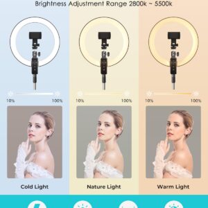 Viozon 12'' Ring Light with Extendable 79'' Tripod, Compatible with 3.5-6.7'' Phone &DSLR,Remote Control,Dimmable LED Selfie Circle Lights for YouTube/Tiktok/Photography/Zoom Meeting