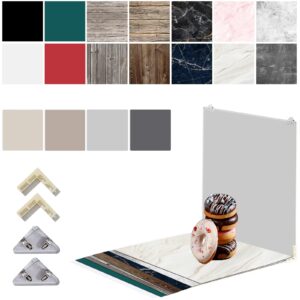 9PCS 18PCS Product Food Photography Background Boards with Papers, 24x24 Inch 2-in-1 Double Sided Flat Lay Photo Tabletop Backdrops Boards for Jewelry Cosmetics Makeup Props