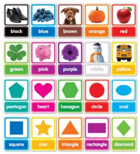 colors & shapes in photos bulletin board