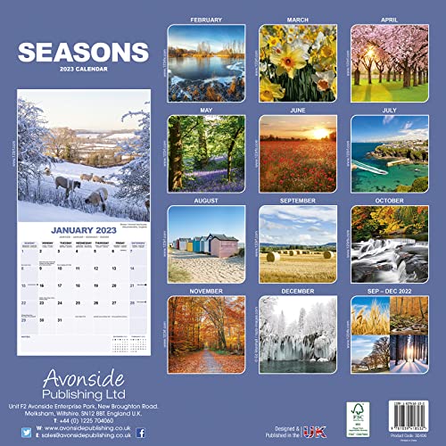 Photography Calendar - Seasons Calendar - Calendars 2022 - 2023 Wall Calendars - Sunset Calendar - Photo Calendar - Seasons 16 Month Wall Calendar by Avonside