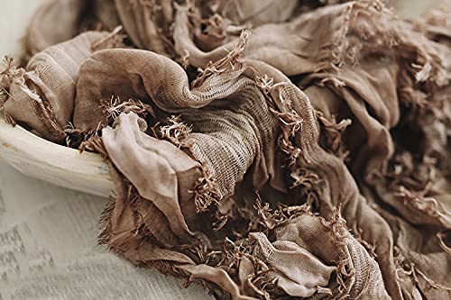 Honra Newborn Photography Props Baby Photo Posing Wraps Girls Boys Photoshoots Blanket Vintage Fringed Texture Layers (Coffee)