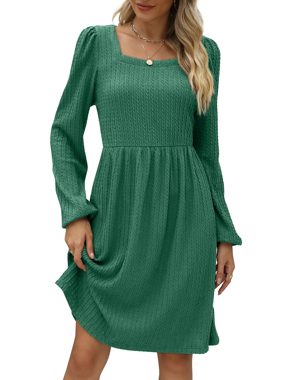 Green Dresses for Women Christmas Party Sweater Dress for Teen Girls L