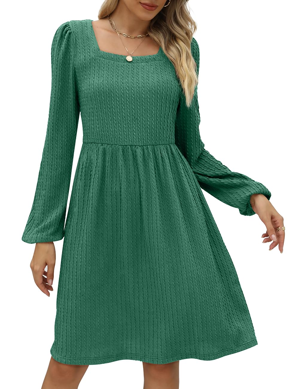 Green Dresses for Women Christmas Party Sweater Dress for Teen Girls L