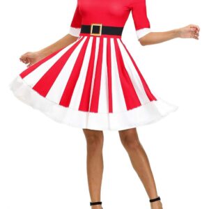 Ainuno Christmas Dresses for Women 2023 Holiday Red Santa Claus Ugly Dress Casual Cute Xmas Costumes,XXL