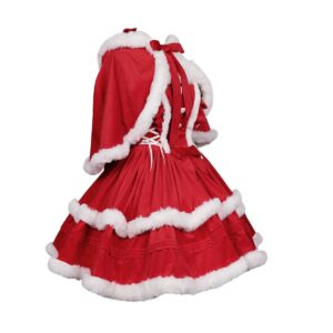 Women's Christmas Dress Skirt and Hooded Cloak Match (Red, XXL) …