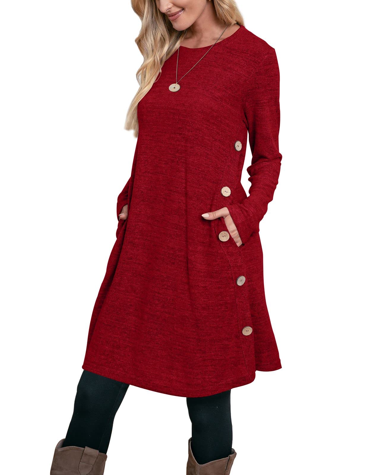 Sweater Dress Ugly Christmas Sweater Dress Womens Dresses Long Sleeve Red XL