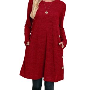 Sweater Dress Ugly Christmas Sweater Dress Womens Dresses Long Sleeve Red XL