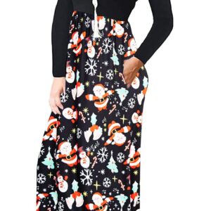 Supnier Christmas Party Dresses for Women Elegant Classy Long Sleeve Maxi Dress(XL, Floral Print 3)