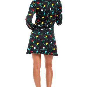 Tipsy Elves Cute Christmas Black Twinkle Lights Dress for Women Size Small