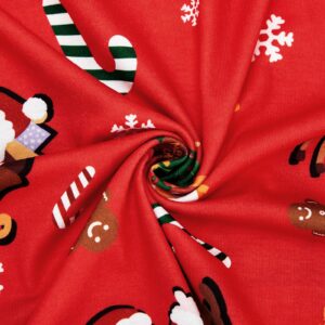 American Trends Christmas Sleep Shirts for Women Green Christmas Dress Cotton Sleep Dress Women Christmas Pajamas Dress Short Sleeve Red Sleepwear Night Shirts for Sleeping Santa Claus 2XL