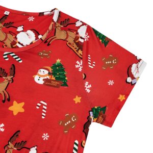 American Trends Christmas Sleep Shirts for Women Green Christmas Dress Cotton Sleep Dress Women Christmas Pajamas Dress Short Sleeve Red Sleepwear Night Shirts for Sleeping Santa Claus 2XL