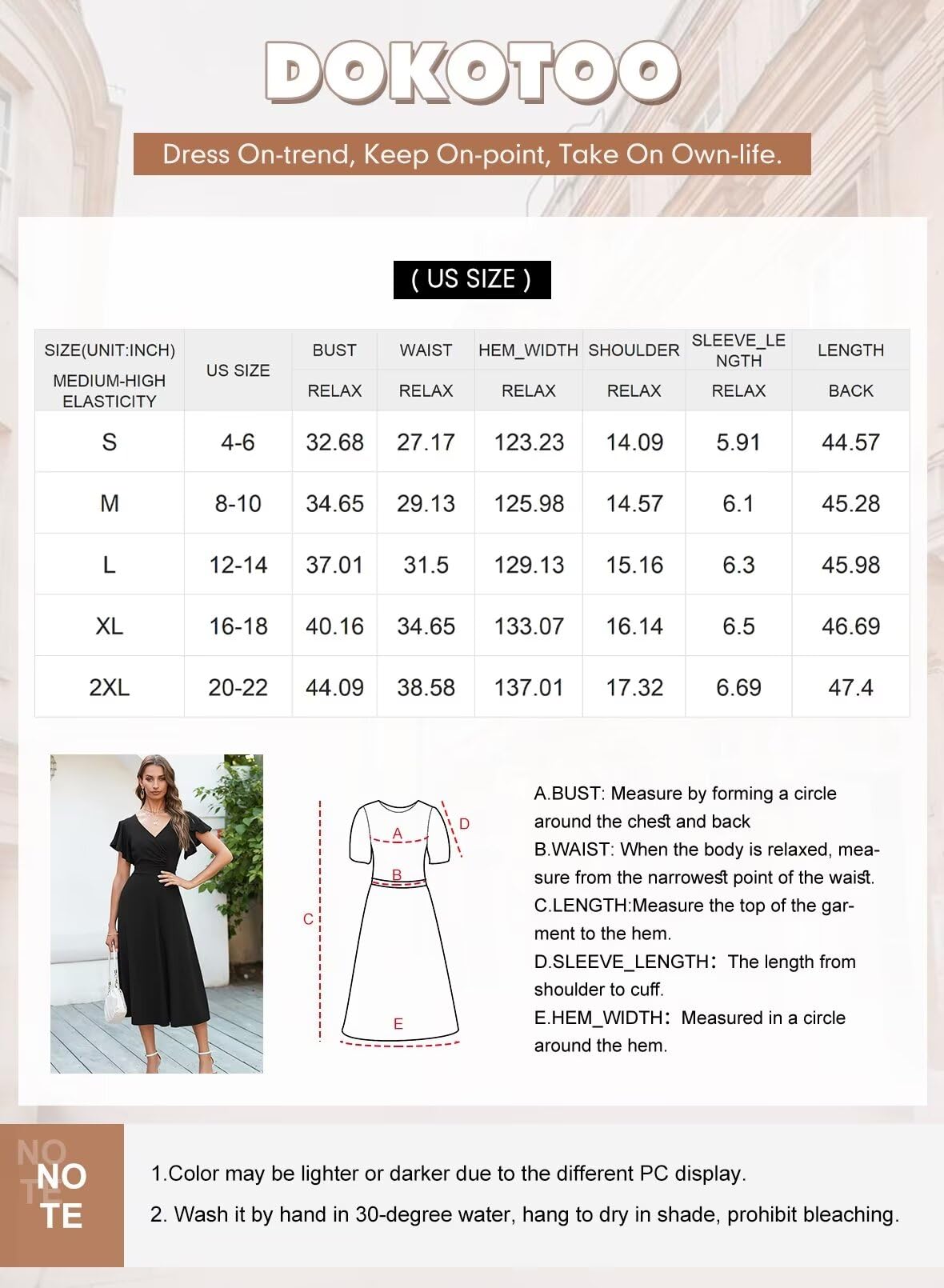 Dokotoo Womens Midi Formal Wedding Guest Dresses V Neck Elegant Party Skater Dress Valentines Dress for Women Summer Dress Apricot 2XL