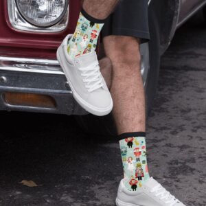 HYEECR Nutcracker Christmas Ballet Casual Socks Funny Novelty Crew Tube Socks Dress Socks For Men Women