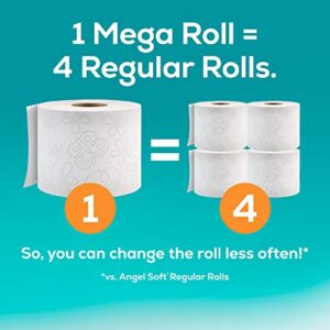 Angel Soft Toilet Paper, 4 Mega Rolls = 16 Regular Rolls, Soft and Strong Toilet Tissue, White