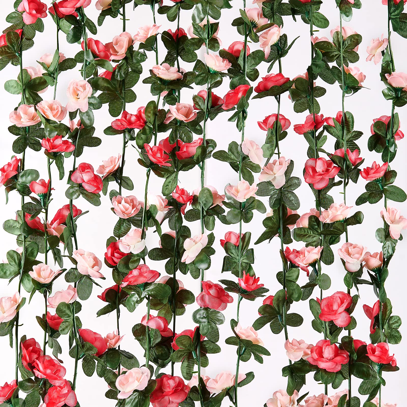 MARTINE MALL Flower Garland Rose Vines, 2 Strands 16.5Ft Rose Floral Vines Decoration for Bedroom, Room Table, Birthday, Wedding, Party, Garden, Wall Decor