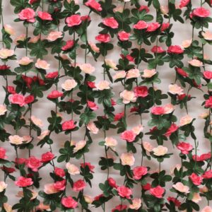 MARTINE MALL Flower Garland Rose Vines, 2 Strands 16.5Ft Rose Floral Vines Decoration for Bedroom, Room Table, Birthday, Wedding, Party, Garden, Wall Decor