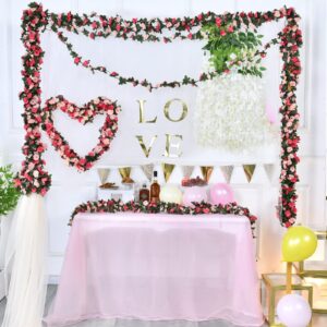 MARTINE MALL Flower Garland Rose Vines, 2 Strands 16.5Ft Rose Floral Vines Decoration for Bedroom, Room Table, Birthday, Wedding, Party, Garden, Wall Decor