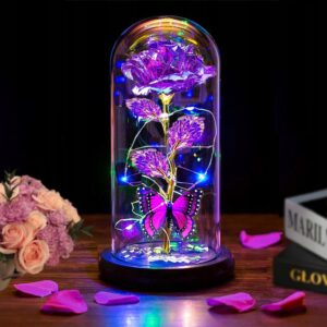 birthday gifts for mom women sister grandma mom wife,flowers rose gifts for mom from daughter,glass flowers light up rose gifts for mom blue