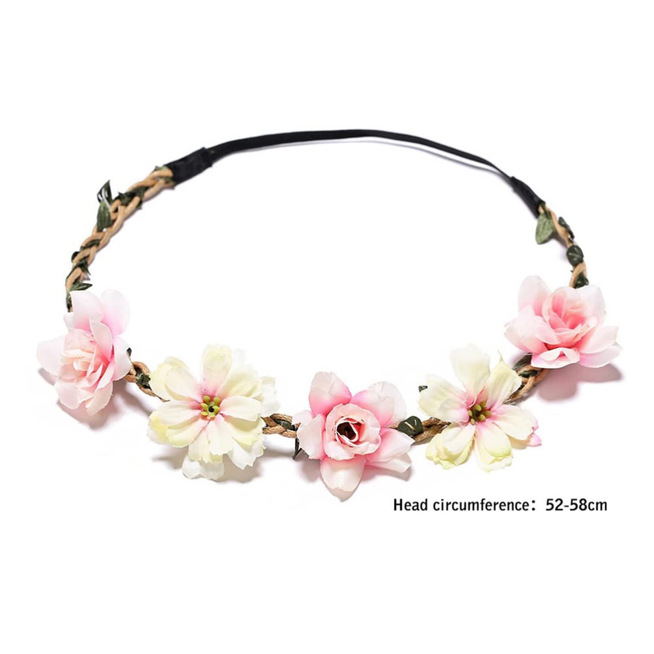 6 PCS Flower Crown for Women Girls Flower Headbands Flower Girl Headpiece Bride Bridesmaid Wedding Headdress Boho Flower Head Bands Hair Wreath Accessories Tiara for Little Girls Baby Toddler