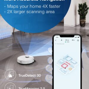 ECOVACS DEEBOT T9+ Robot Vacuum and Mop Combo with Auto-Empty Station, Precision Laser Mapping, 3D Maps, Oscillating Mopping, 3000Pa Suction, Hands-Free Cleaning for Up to 60 days, Air Freshener,White