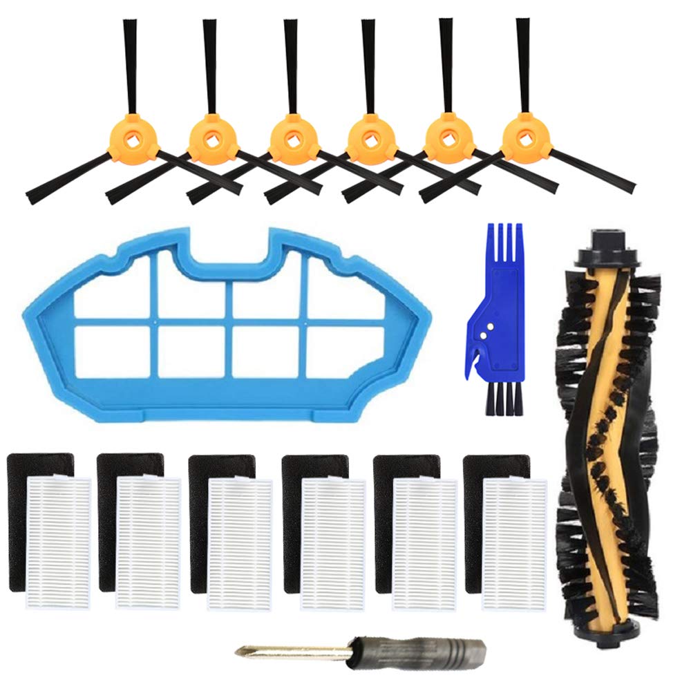 Replacement Parts for Ecovacs DEEBOT N79 N79S DN622 DN622.11 500 N79w N79se Robotic Vacuum Cleaner - Main Brush,Filter,Side Brush Accessory Kit