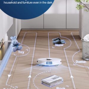 ECOVACS DEEBOT T10 OMNI Robot Vacuum and Mop Combo, Auto Self-Emptying, Auto Mop Cleaning, Hot Air Drying, 5000Pa Suction, OZMO TURBO Deep Mopping with Precision Mapping and Obstacle Avoidance, White