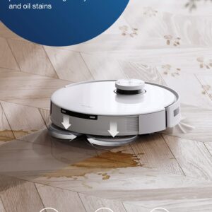 ECOVACS DEEBOT T10 OMNI Robot Vacuum and Mop Combo, Auto Self-Emptying, Auto Mop Cleaning, Hot Air Drying, 5000Pa Suction, OZMO TURBO Deep Mopping with Precision Mapping and Obstacle Avoidance, White