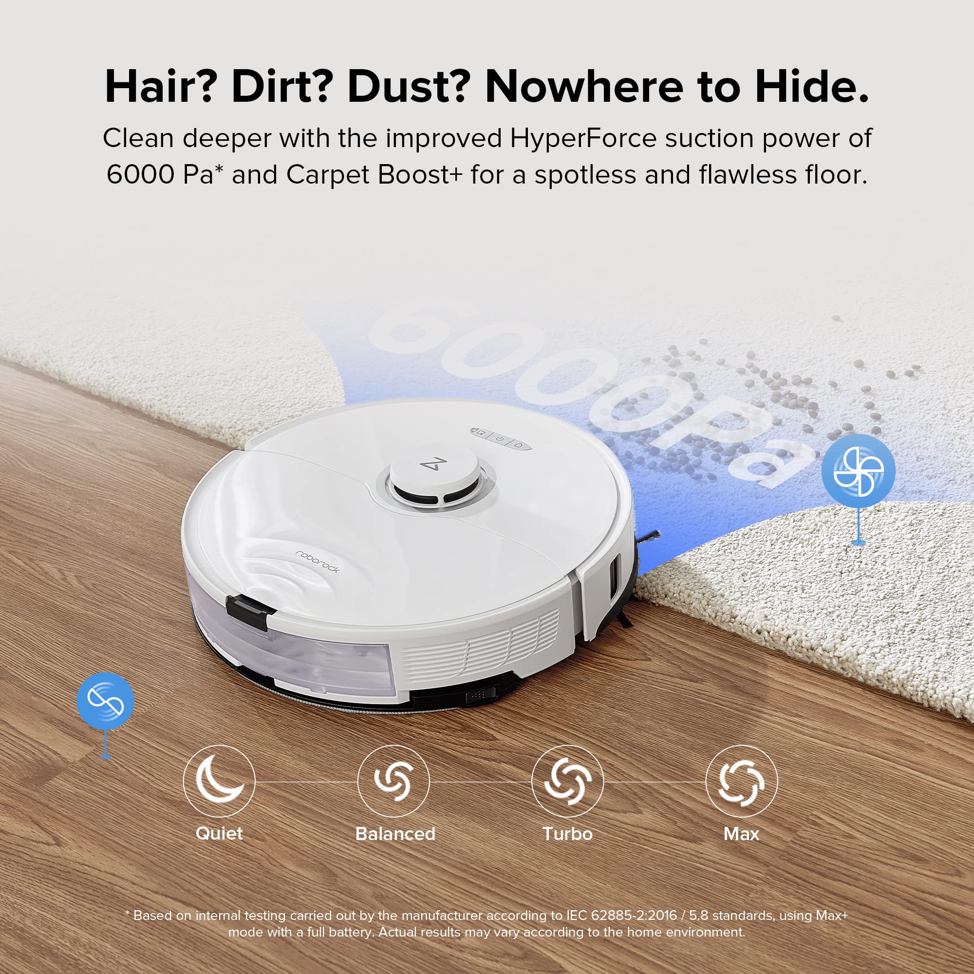 roborock S8 Robot Vacuum and Mop Cleaner, DuoRoller Brush, 6000Pa Suction, ReactiveAI 2.0 Obstacle Avoidance, Sonic Mopping, Auto Lifting Mop, Works with Alexa, Perfect for Pet Hair, White