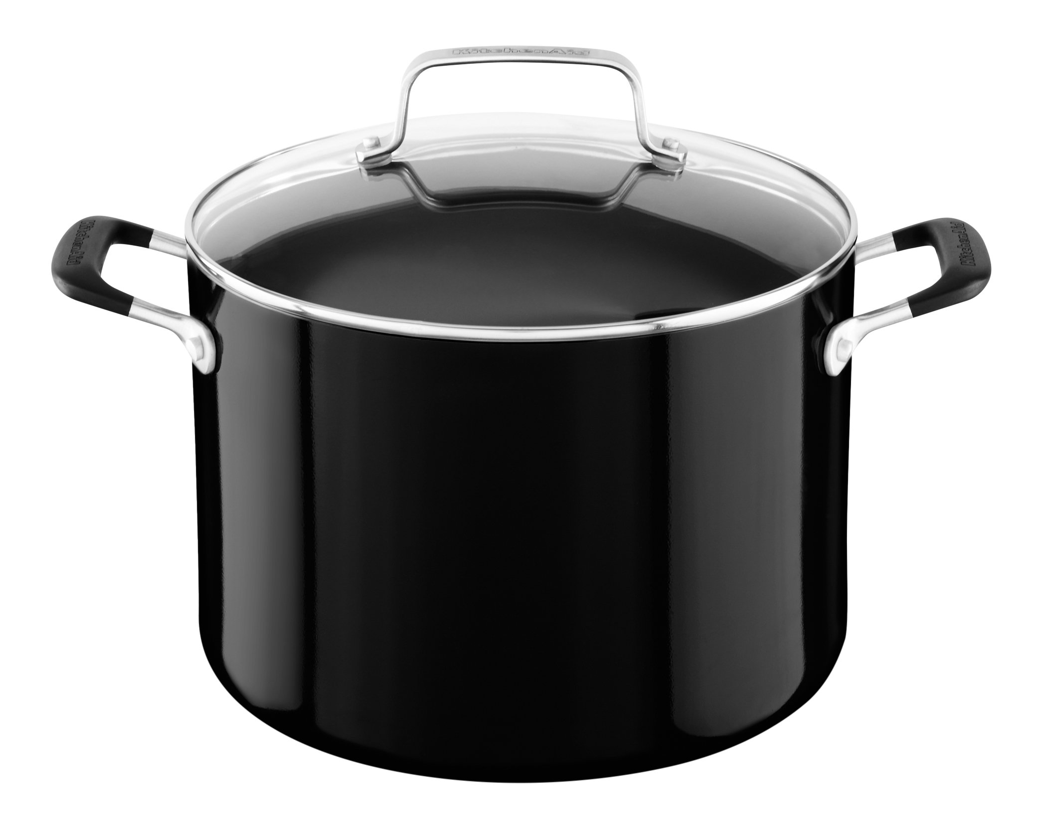 KitchenAid Aluminum Nonstick 8.0 quart Stockpot with Lid - Onyx Black, Medium