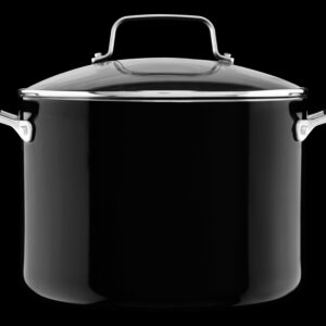 KitchenAid Aluminum Nonstick 8.0 quart Stockpot with Lid - Onyx Black, Medium