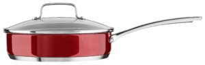 kitchenaid stainless steel 3.3 quart saucepan with glass lid dishwasher induction safe (kc2s30elpc)