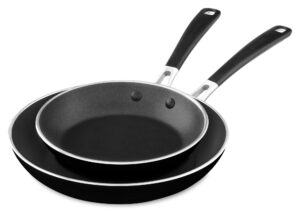 kitchenaid aluminum nonstick 8" & 10" skillets twin pack - onyx black, medium