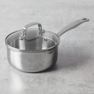 HENCKELS Clad H3 2-qt Saucepan, Induction Pan, Stainless Steel, Durable and Easy to clean