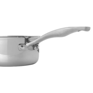 HENCKELS Clad H3 2-qt Saucepan, Induction Pan, Stainless Steel, Durable and Easy to clean