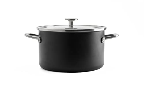 KitchenAid Steel Core Enamel 20 cm/3.7 Litre Casserole with Lid, German Engineered Enamel, Induction, Oven Safe, Matte Black