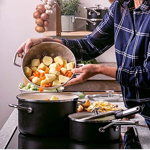 KitchenAid Steel Core Enamel 20 cm/3.7 Litre Casserole with Lid, German Engineered Enamel, Induction, Oven Safe, Matte Black